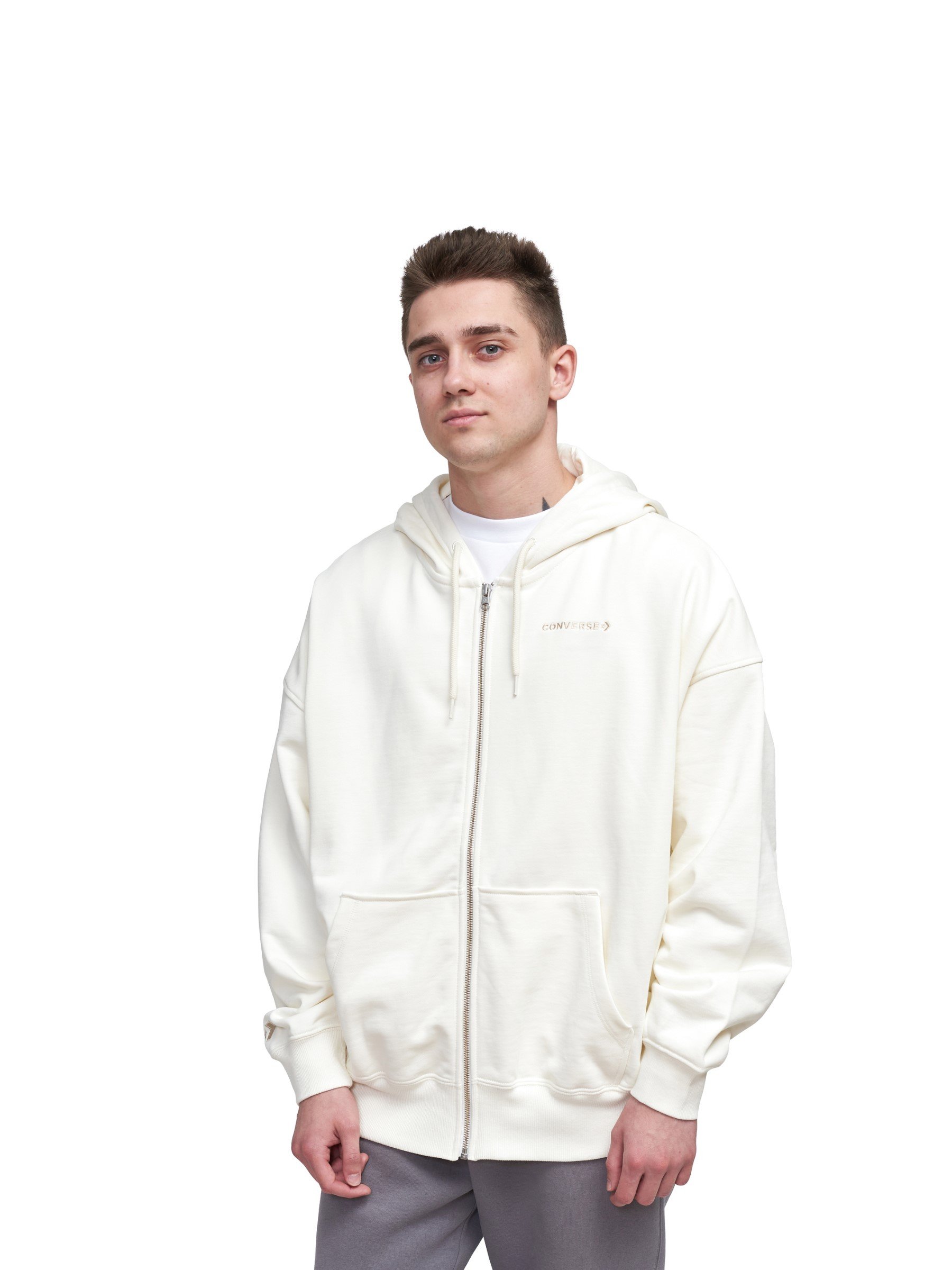 

Converse толстовка Os Full Zip Hoodie, Бежевый