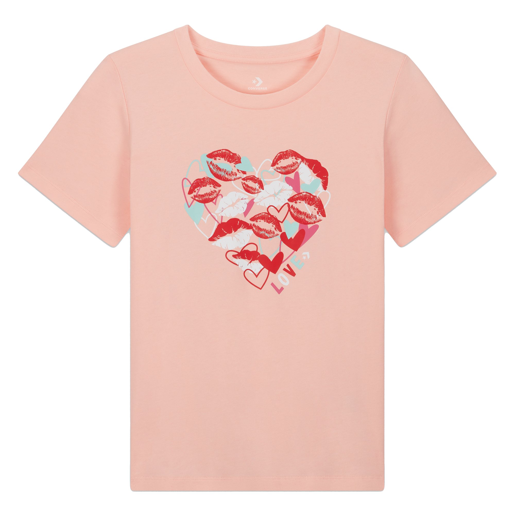 

Converse Женская футболка Valentine' Day Heart Tee Storm Pink, Розовый